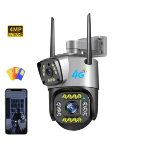 4mp Dual Lens 4g PTZ  Camera System Outdoor 4g Sim Card Lte Ptz Ip Camera