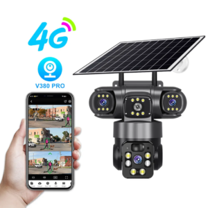 Dual Lens 4G Solar Camera High Quality Colorful Night Vision Long 10000mAh Battery Life Solar Power Security PTZ Camera